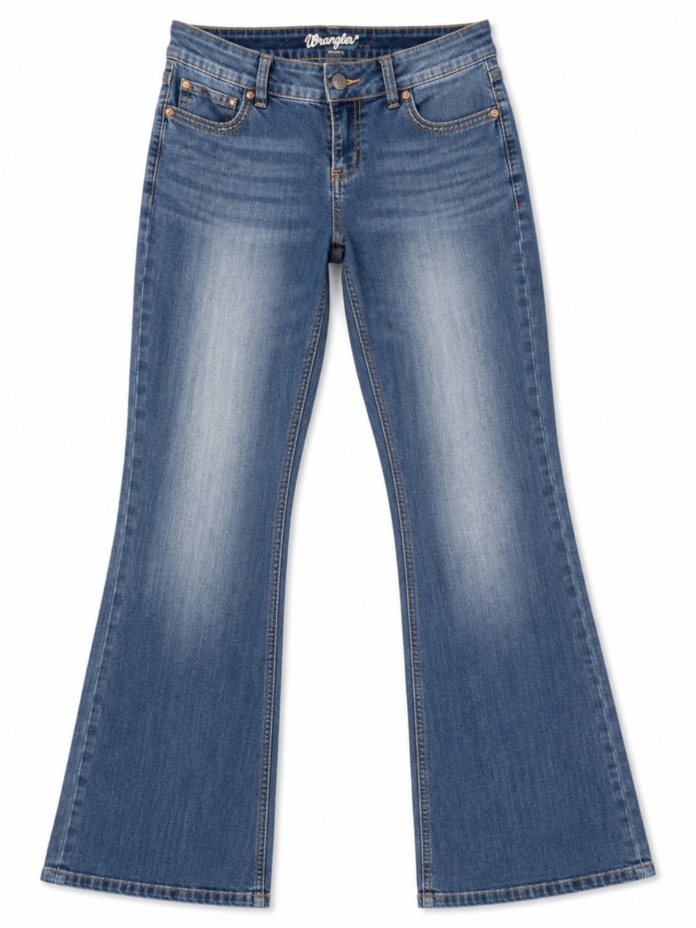 Wrangler Women’s 7/8 x 32 Bootcut Jeans Low Rise Medium Wash Stretch